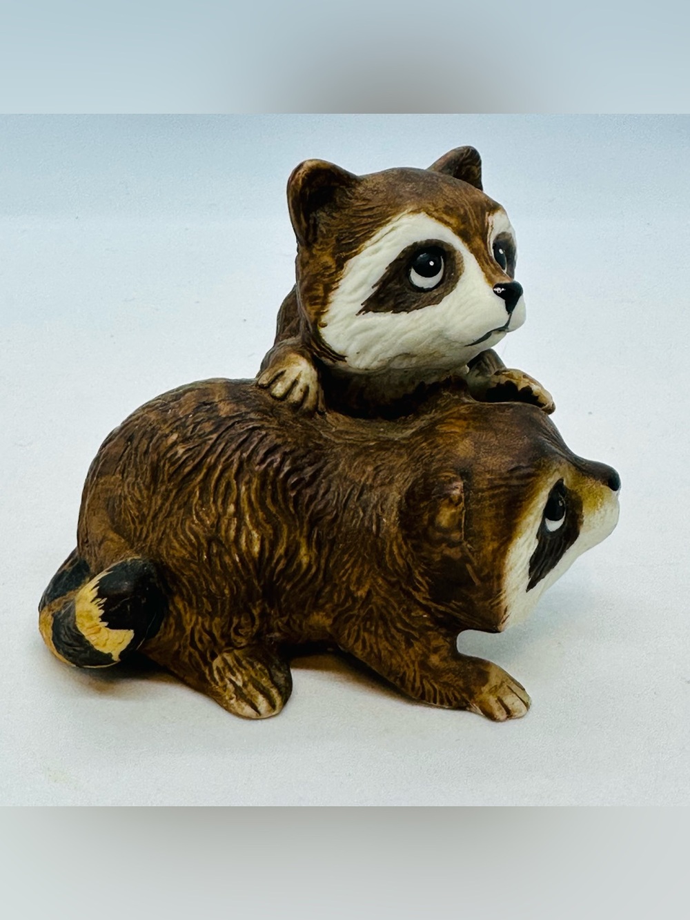 Vintage Homco Ceramic Hand Painted Baby Raccoon Pair Figurine 1454 Taiwan
1986